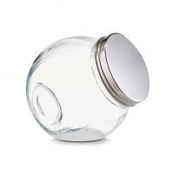 Zeller Vorratsglas "Candy", 450 ml, Glas/Edelstahl 410, transparent, 12 x 8,5 x 12,5 cm