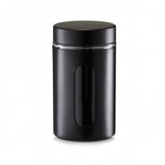 Zeller Vorratsglas, 900 ml, schwarz, Glas/Metall, Ø10,2 x 18 cm
