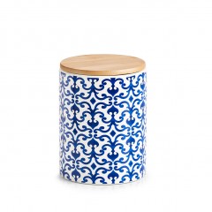 Zeller Vorratsdose "Marokko", 900 ml, Keramik, blau/weiß, Ø11 x 15,3 cm