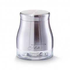 Zeller Vorratsglas "Tea", 900 ml, Edelstahl, silber, Ø11,5 x 14 cm