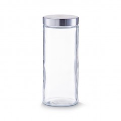 Zeller Vorratsglas m. Edelstahldeckel, 2100 ml, Glas/Edelstahl, transparent, Ø11 x 27 cm