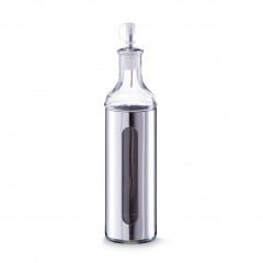 Zeller Essig-/Ölflasche, 500 ml, Glas/Edelstahl, silber, Ø6,5 x 28 cm