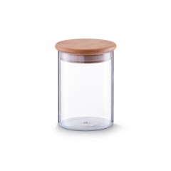 Zeller Vorratsglas m. Bambusdeckel, 750 ml, Glas/Bambus, transparent, Ø10,5 x 14 cm