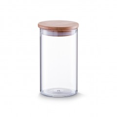 Zeller Vorratsglas m. Bambusdeckel, 1000 ml, Glas/Bambus, transparent, Ø10,5 x 17,5 cm