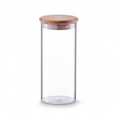 Zeller Vorratsglas m. Bambusdeckel, 1400 ml, Glas/Bambus, transparent, Ø10,5 x 23 cm