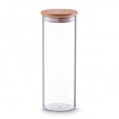 Zeller Vorratsglas m. Bambusdeckel, 1600 ml, Glas/Bambus, transparent, Ø10,5 x 28 cm