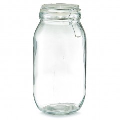 Zeller Vorratsglas m. Bügelverschluss, 2000 ml, Glas/Edelstahl, transparent, 0,98 ml, Ø12,6 x 25,5 cm