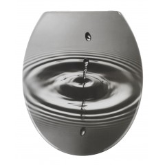Wenko WC-Sitz Waterdrop Grau, Absenkautomatik