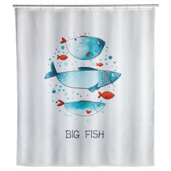 Wenko Duschvorhang Big Fish, Polyester, 180 x 200 cm, waschbar