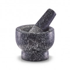 Zeller Mörser & Stößel-Set, Granit, anthrazit, 70 ml, Ø9 x 6,5 cm