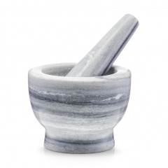 Zeller Mörser & Stößel-Set, Marmor, grau, 150 ml, Ø12 x 9 cm