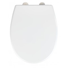 Wenko WC-Sitz Vorno Neo Weiß, Toilettensitz mit Absenkautomatik, Schnellbefestigung, aus antibakteriellem, stabilem Duroplast