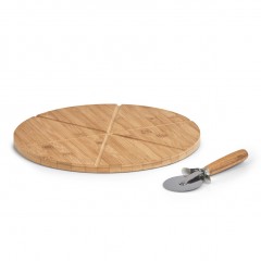Zeller Pizza-Set, 2-tlg., Bambus/Metall