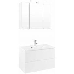 Held Möbel Waschtisch - Set Cardiff 80 cm weiß/hochglanz weiß