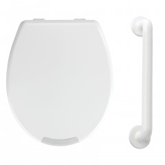 Wenko WC-Sitz mit Erhöhung & Haltegriff 43 cm Secura, für mehr Sicherheit im Bad