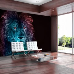 Artgeist Fototapete - Abstract lion - rainbow