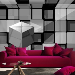 Artgeist Fototapete - Rubik's cube in gray