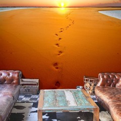 Artgeist Fototapete - Fußabdrücke am Sand