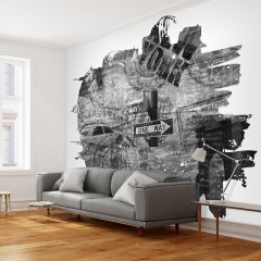 Artgeist Fototapete - Black-and-white New York collage