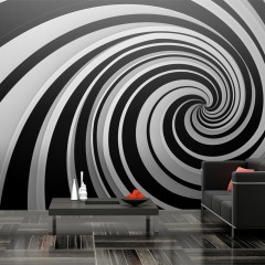 Artgeist XXL Tapete - Black and white swirl