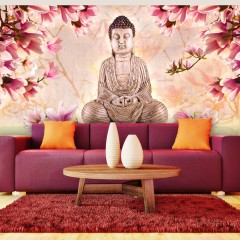 Artgeist XXL Tapete - Buddha und Magnolia