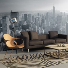 Artgeist XXL Tapete - Schwarz-weißes Panorama von New York City