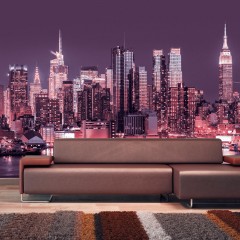Artgeist Fototapete - NYC: Purple Nights