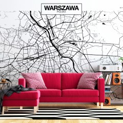 Artgeist Fototapete - Warsaw Map