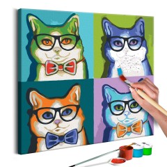 Artgeist Malen nach Zahlen - Katzen mit Brillen