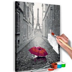 Artgeist Malen nach Zahlen - Paris (Roter Regenschirm)