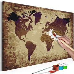 Artgeist Malen nach Zahlen - Weltkarte (Brauntöne)