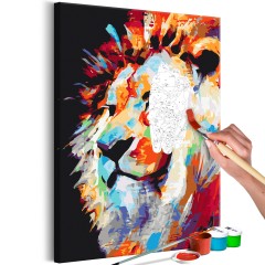 Malen nach Zahlen - Portrait of a Colourful Lion