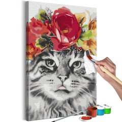Artgeist Malen nach Zahlen - Cat With Flowers
