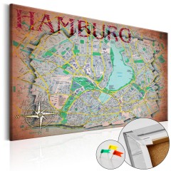 Artgeist Korkbild - Hamburg [Cork Map]