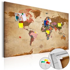 Artgeist Korkbild - World Map: Brown Elegance [Cork Map]