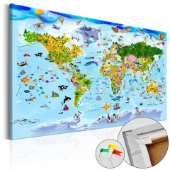 Artgeist Korkbild - Children's Map: Colourful Travels [Cork Map]
