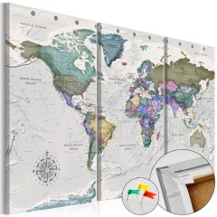 Artgeist Korkbild - World Destinations (3 Parts) [Cork Map]