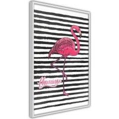 Poster - Black Stripes and Flamingo [Poster]