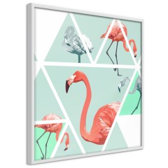 Poster - Geometric Flamingos - Square [Poster]