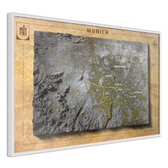 Artgeist Poster - Raised Relief Map: Munich