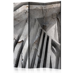 Artgeist 3-teiliges Paravent - Beton 3D [Room Dividers]