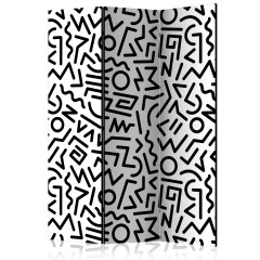 Artgeist 3-teiliges Paravent - Black and White Maze [Room Dividers]