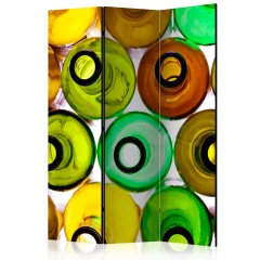 Artgeist 3-teiliges Paravent - bottles (background) [Room Dividers]