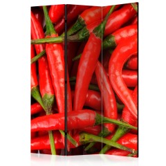 Artgeist 3-teiliges Paravent - chili pepper - background [Room Dividers]