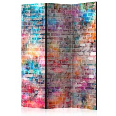 Artgeist 3-teiliges Paravent - Colourful Brick [Room Dividers]