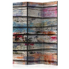Artgeist 3-teiliges Paravent - Colourful Wood [Room Dividers]
