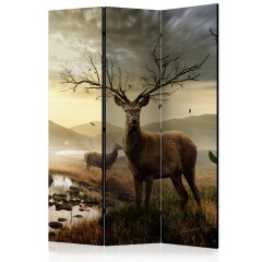 Artgeist 3-teiliges Paravent - Deers by mountain stream [Room Dividers]