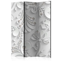 Artgeist 3-teiliges Paravent - Flowers with Crystals [Room Dividers]