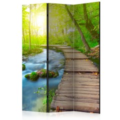 Artgeist 3-teiliges Paravent - Green forest [Room Dividers]