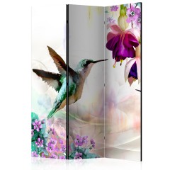 Artgeist 3-teiliges Paravent - Hummingbirds and Flowers [Room Dividers]